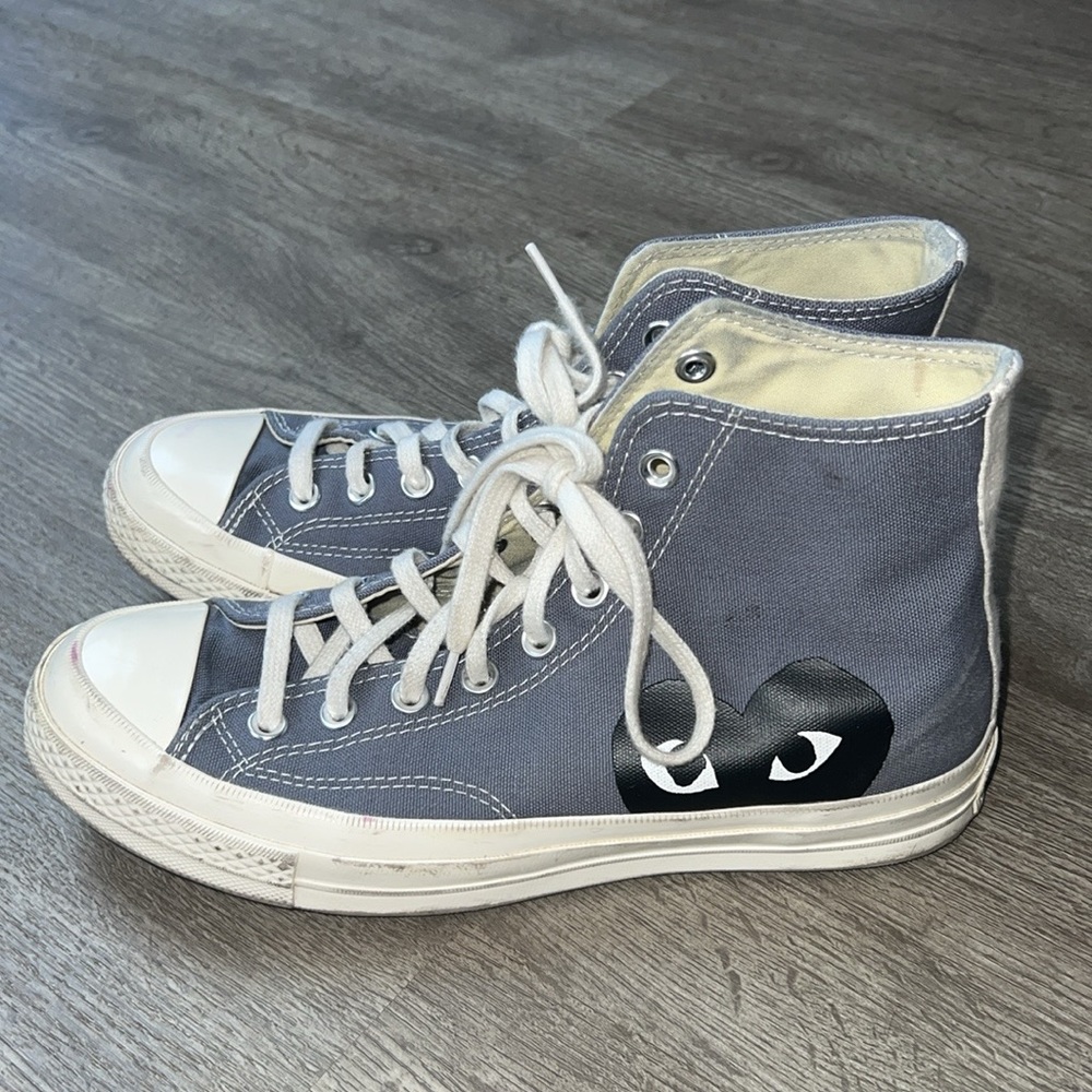 Comme de garçon Gray and White converse M8/W10 - Picture 4 of 11